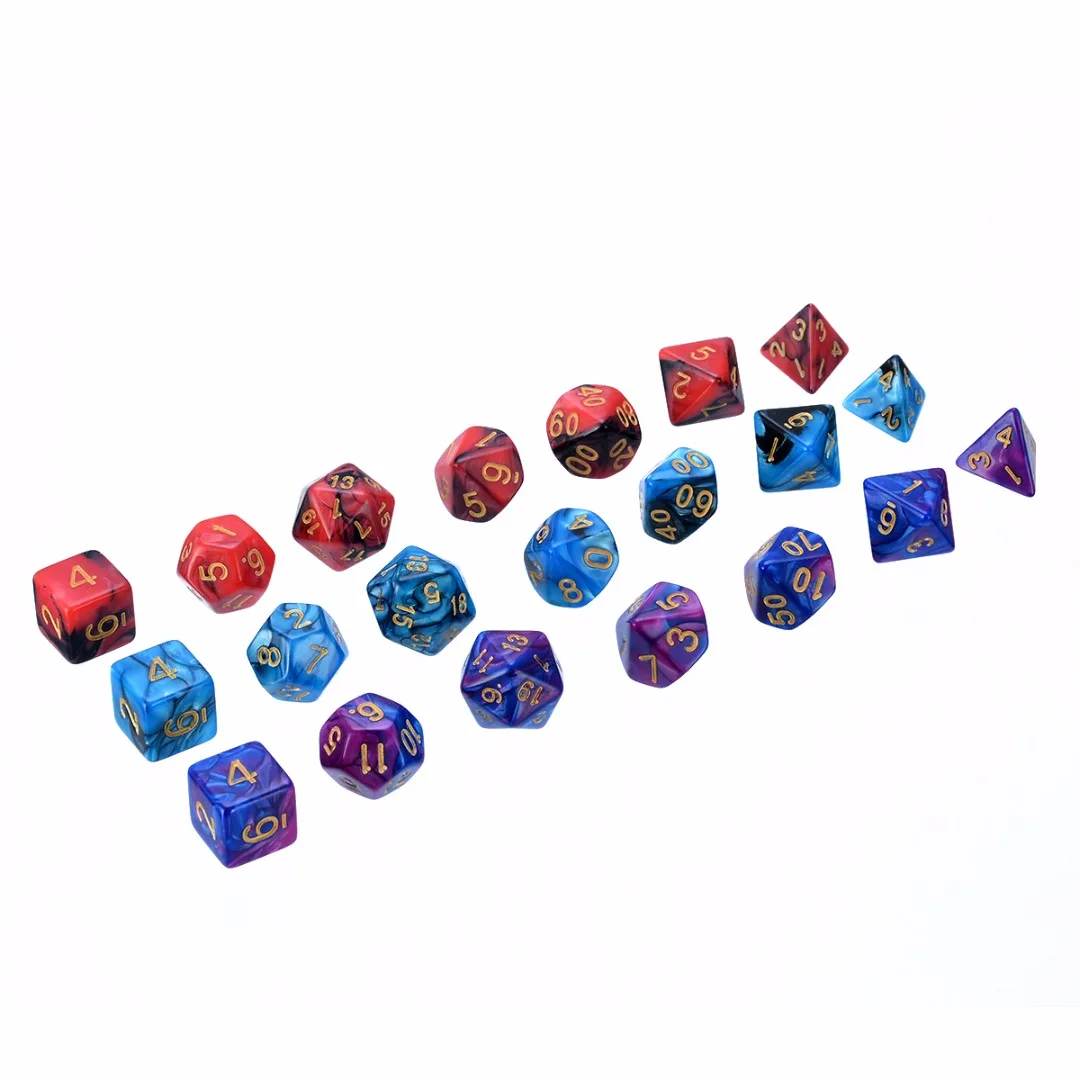 

7pcs/set D4-D20 Multi-sided Colorful Dices Creative For TRPG Porpular High Quality Dungeons & Dragon Games Lovers Outdoor Tools