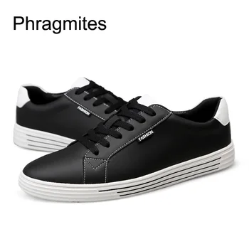 

Phragmites Men Shoes Spring Autumn Casual Leather Flat Shoes Lace-up Low Top White Male Sneakers tenis masculino adulto Shoes
