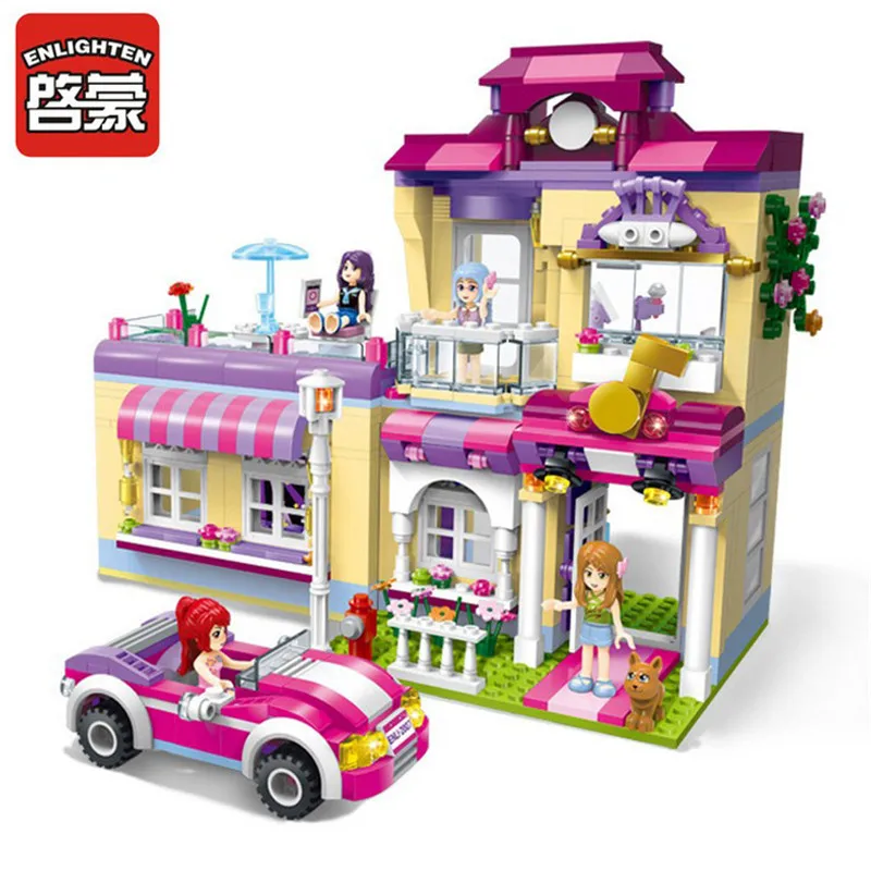 ENLIGHTEN 729Pcs Friends Girls Series Star Training Center Girls Building Blocks City Assemble Bricks toys Figures Toys Gift