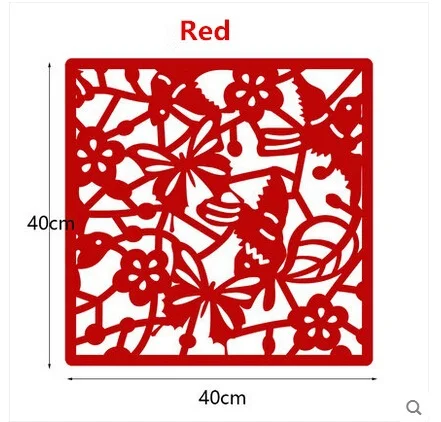 Модный подвесной экран перегородка спальня настенный пост вход гостиная украшение дома Резные ПВХ панели 8 шт./лот 40 см - Цвет: Red