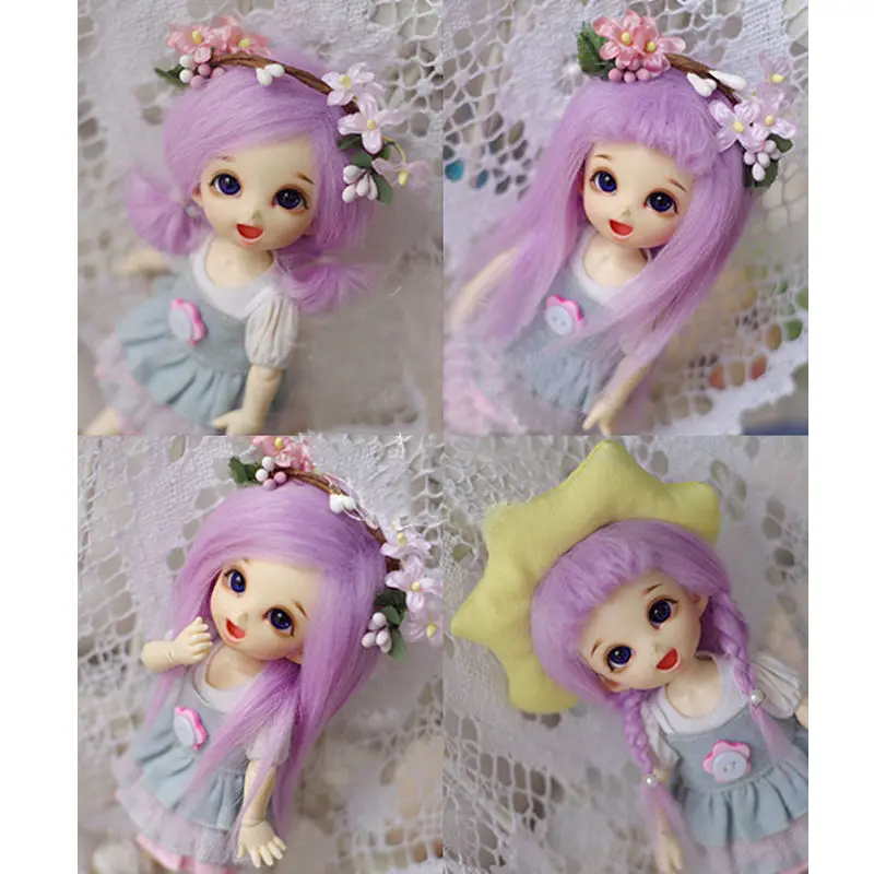 [Wamami] Сиреневый/фиолетовый длинный шерстяной парик/волосы 1/8 Pukifee Ae лати BJD Dollfie 14 см