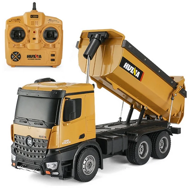Huina 10 Ch Remote Control Alloy Dump Truck Rc Trucks Huina 10 Ch Remote Control Alloy Dump Truck Rc Trucks Engineering Vehicles Loaded Sand Car Toy For Kids Gift