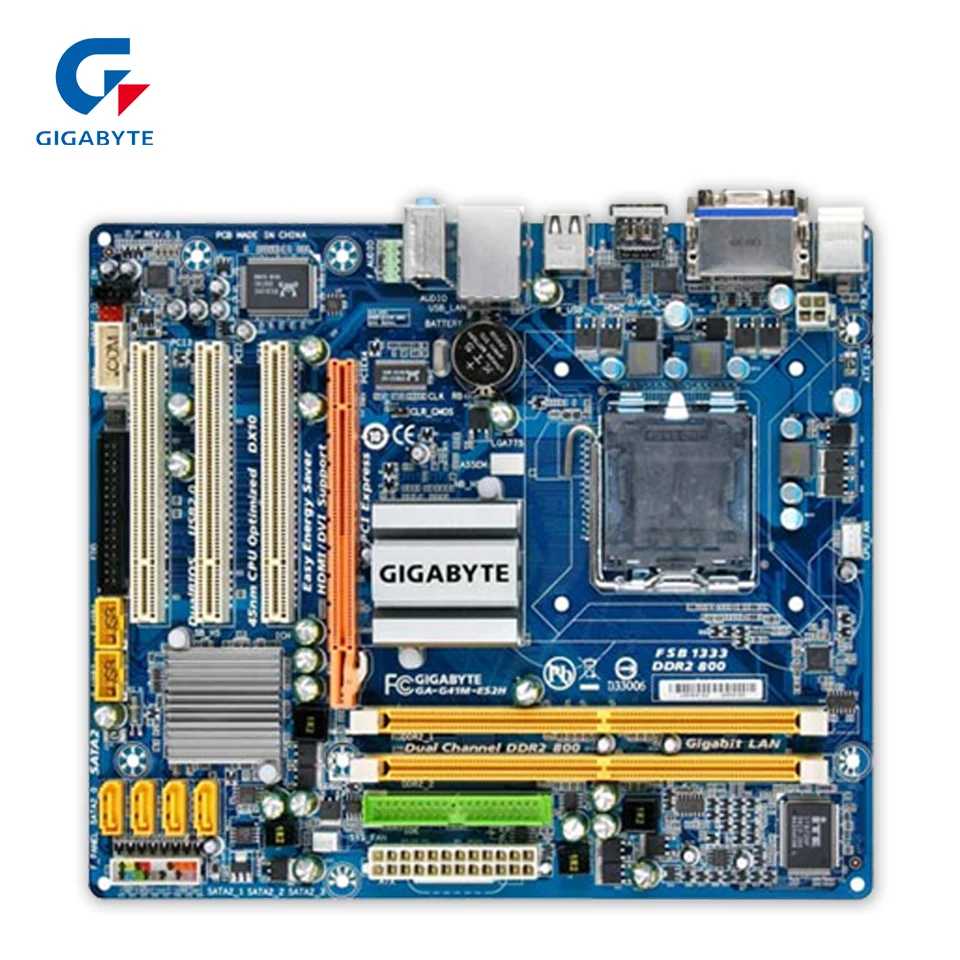Original Gigabyte GA-G41M-ES2H Desktop Motherboard G41M-ES2H G41 LGA 775 DDR3 8G SATA2 USB2.0 Micro-ATX 100% Fully Test original gigabyte ga g41m es2l desktop motherboard g41m es2l g41 lga 775 ddr2 8g sata2 usb2 0 micro atx 100% fully test
