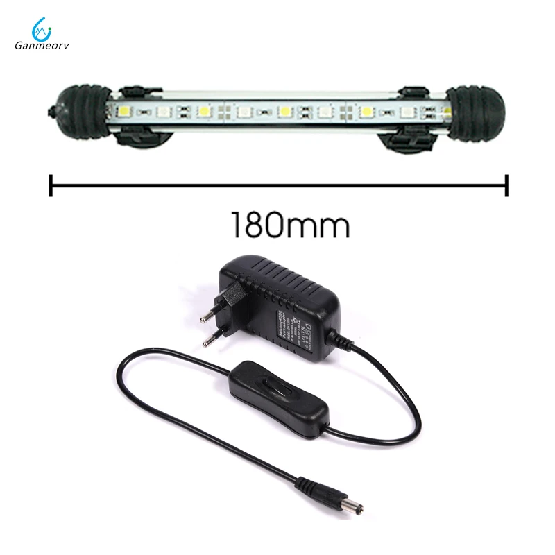 

18cm Aquarium lights Fish Tank Light 9pcs White/Blue Waterproof LED Bar Light Submersible Aquarium Lamp Decor Acrylic