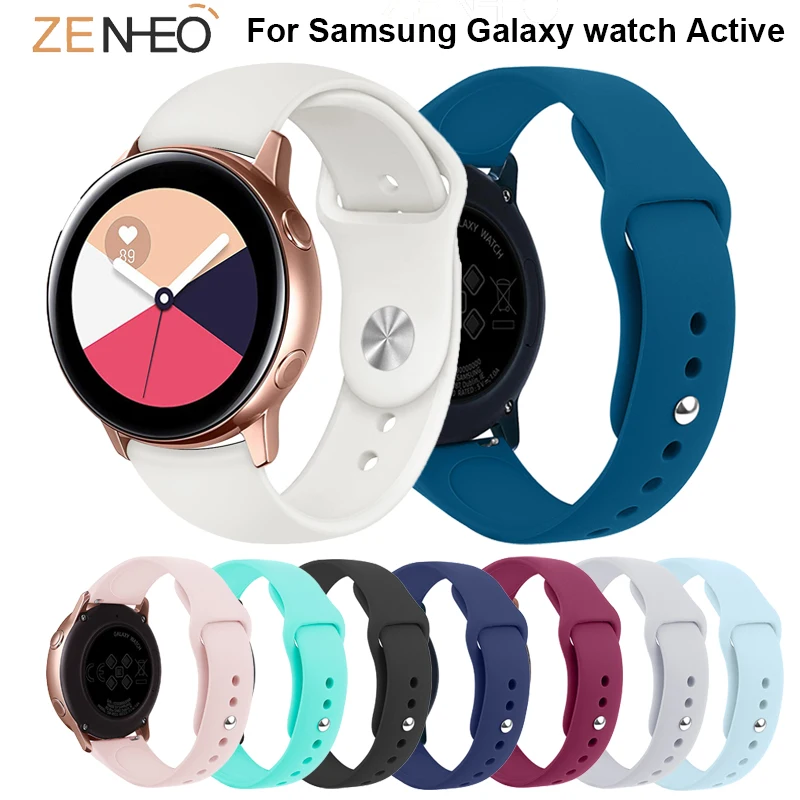 

20mm Silicone band For Samsung Galaxy watch Active straps watchband Replace For Samsung Gear S2/sport 42mm wristband Accessories