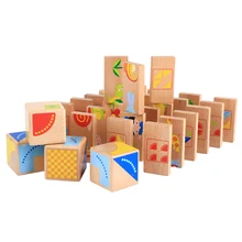 32 шт./компл. деревянный мультфильм блоки домино животных Цветной пазл Танграм Развивающие детские игрушки родитель-ребенок интерактивные игры игрушка в подарок