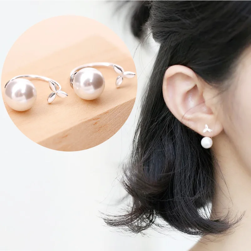 pearl 100% 925 Sterling silver Jewelry fashion Hypoallergenic Stud earrings for women gift