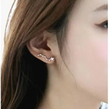 

2017 New Hot! Fashion Exquisite Accessories Pearl Jewelry Beidou Qixing Earrings Gifts Zinc Alloy Earrings Ladies Trendy
