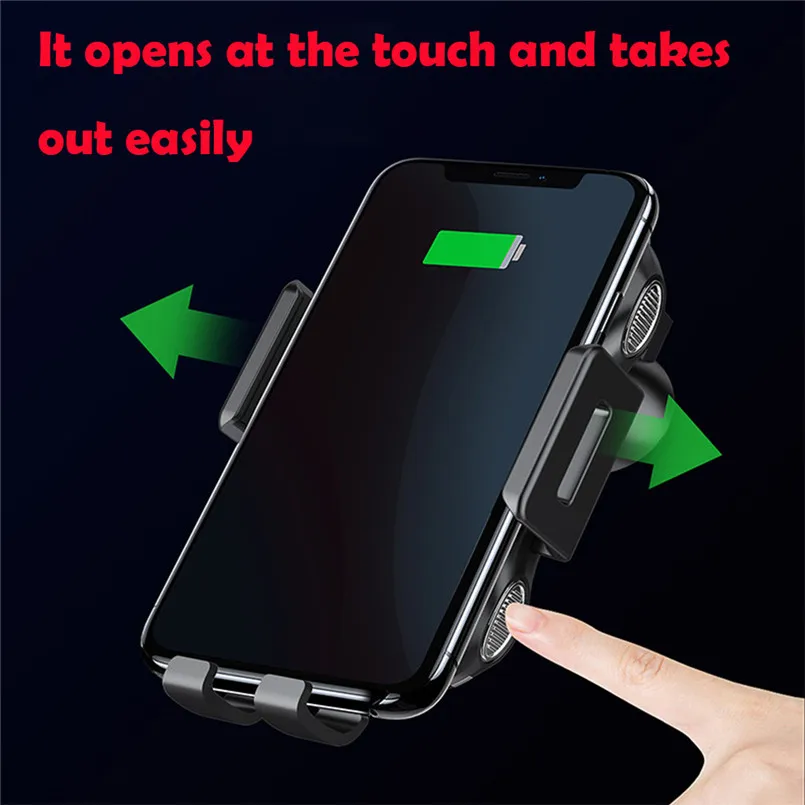 QI Wireless Car Fast Charger iPhone Mount Holder For Samsung S9 S8 Plus S7 Edge XS 8 2-IN-1 Fast Wireless Car Charger 30AP127