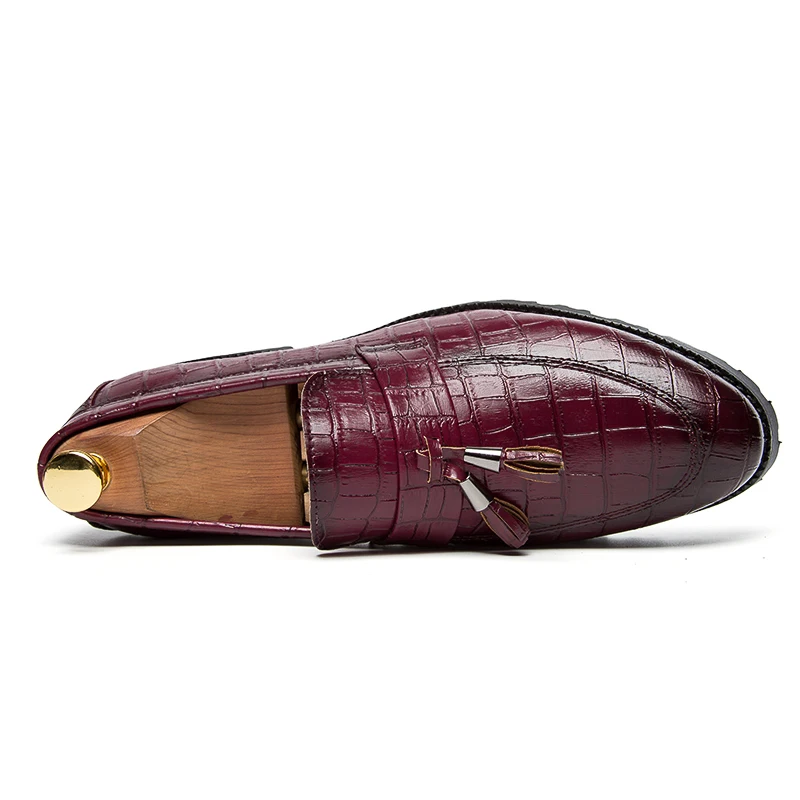 fashion snake skin platform men shoes patent leather luxury brand tassel wedding dress foowear fish brogue oxford shoes for men (66)