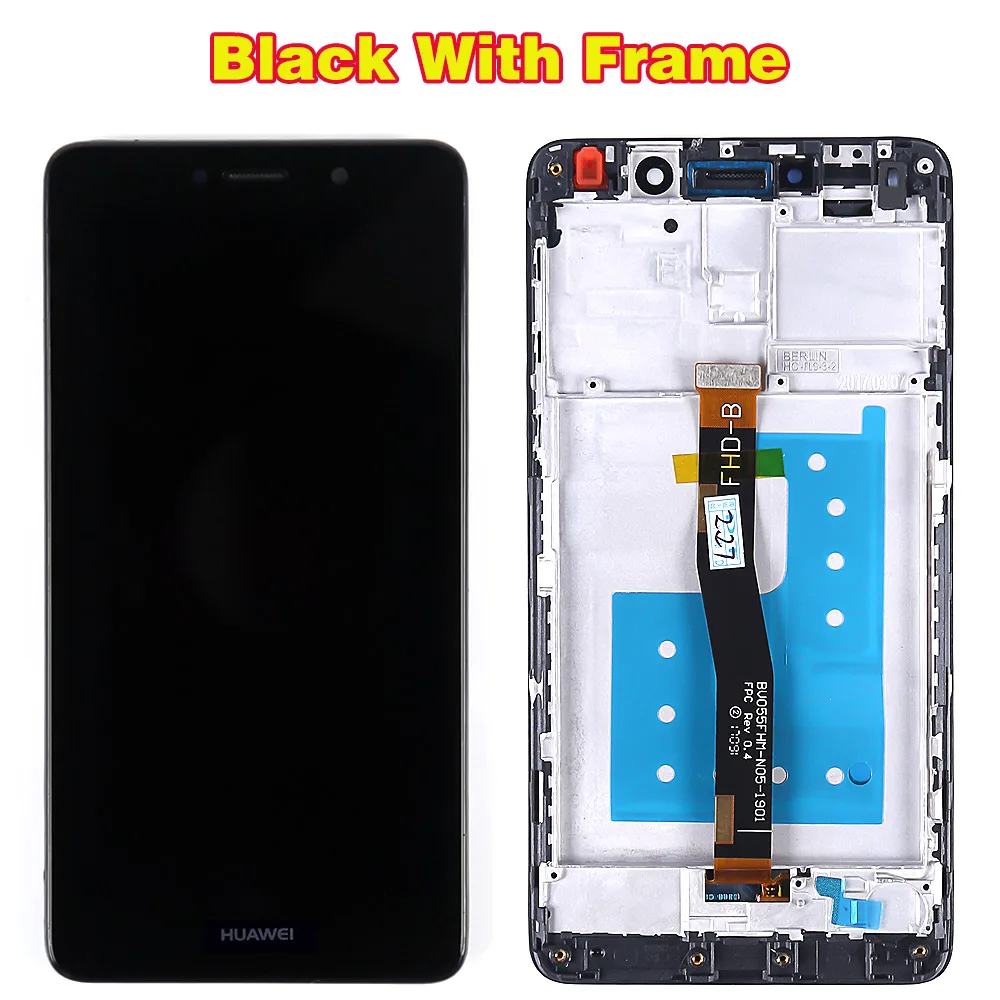 Для huawei Honor 6X ЖК-дисплей Дисплей BLN-L24 BLN-AL10 BLN-L21 BLN-L2 Экран планшета Ассамблеи 10 сенсорный олеофобное покрытие рамки - Цвет: Black With Frame