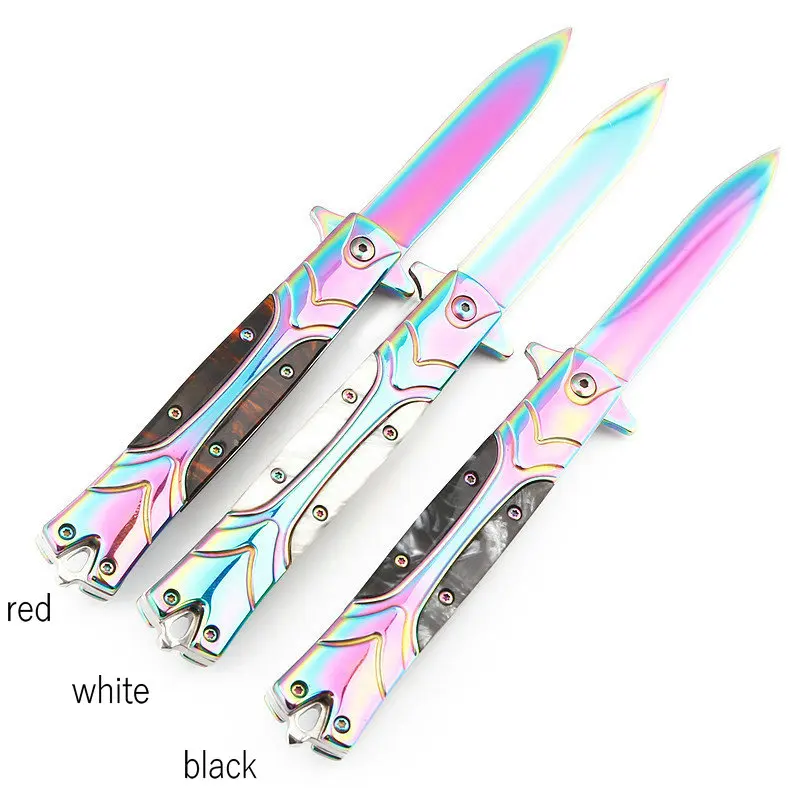 colorful titanium tactical folding knife outdoor camping hunting survival rescue edc tools (3)