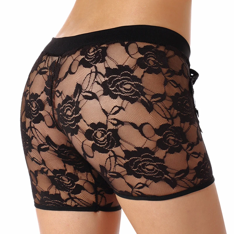 

2018 New Woman Short Pants Black Lace Hollow Summer Woman Short Pants Solid Color Low Waist Sexy Short Pants Size S-2XL