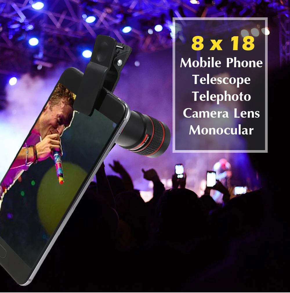 MaiFeng 8 x 18 Mobile Phone Telescope Telephoto Camera Lens Monocular Zooming Focus