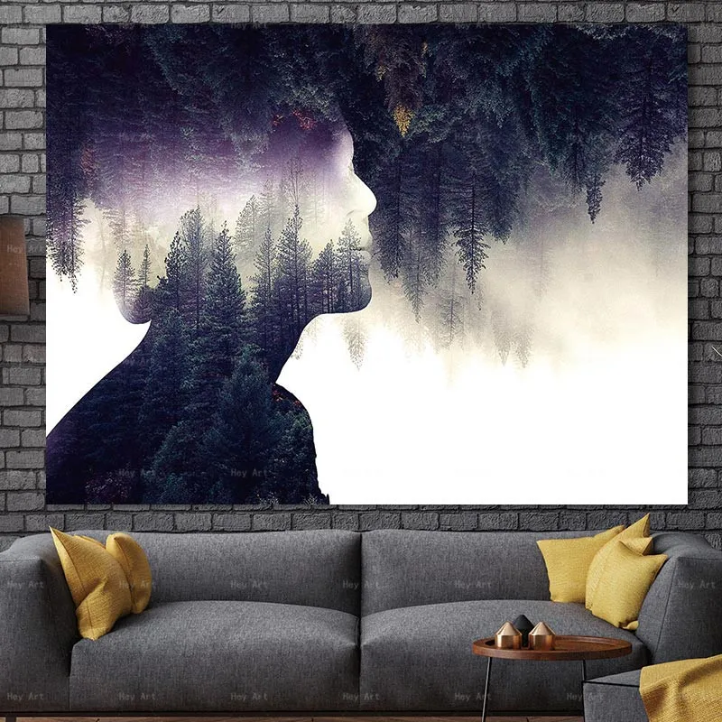 

Abstract Painting Posters and Prints Creative figure Forest canvas Art Frameless Printing Landscape Picture