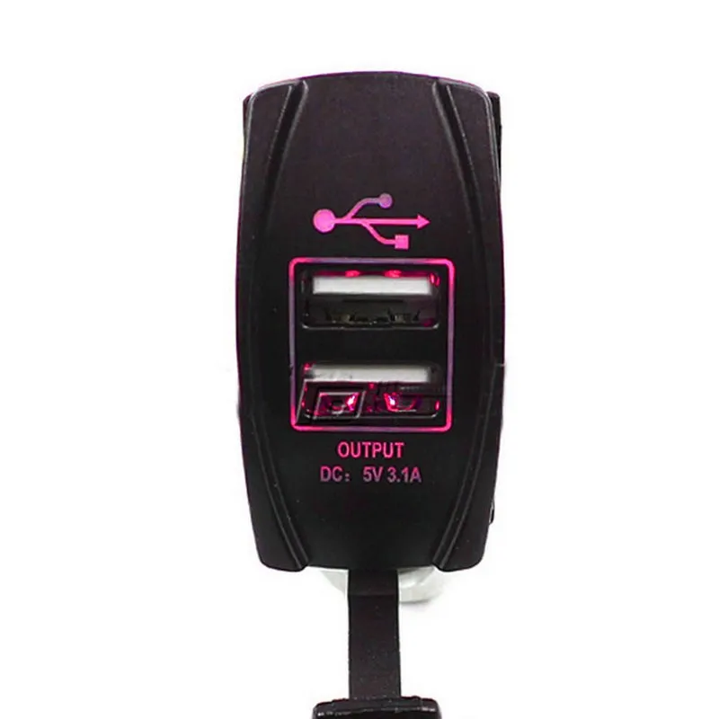 

Dual USB Car Charger Adapter 5V 3.1A Fast Car Charger For Mobile Phone Tablet PC with LED Light Auto Cigarette Lighter Plug
