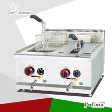 PKJG-GF72A Gas Temperture-controlled Fryer, 2-Tank, 2-Basket, for Commercial Kitchen