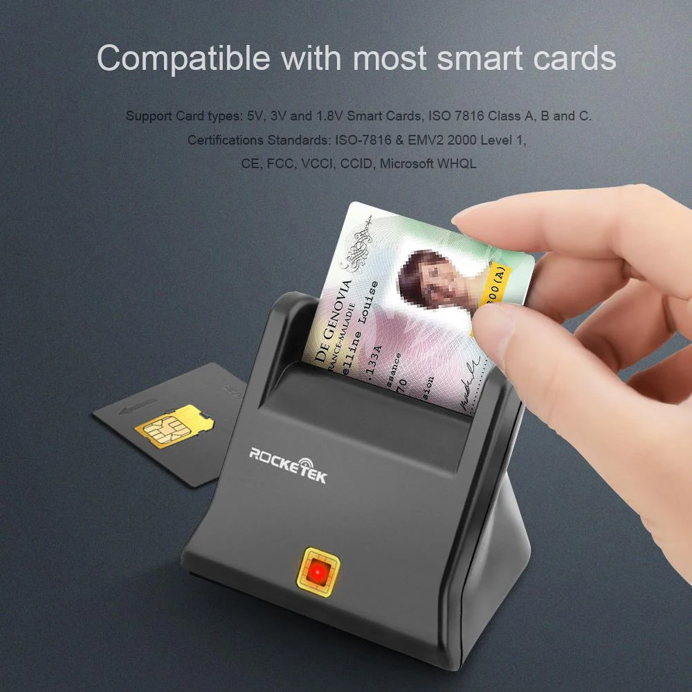 Rocketek Desktop DOD Военная Униформа CAC смарт-карта usb Reader с адаптером SIM карты Совместимость с оконные рамы 8/7/XP/Vista сервер