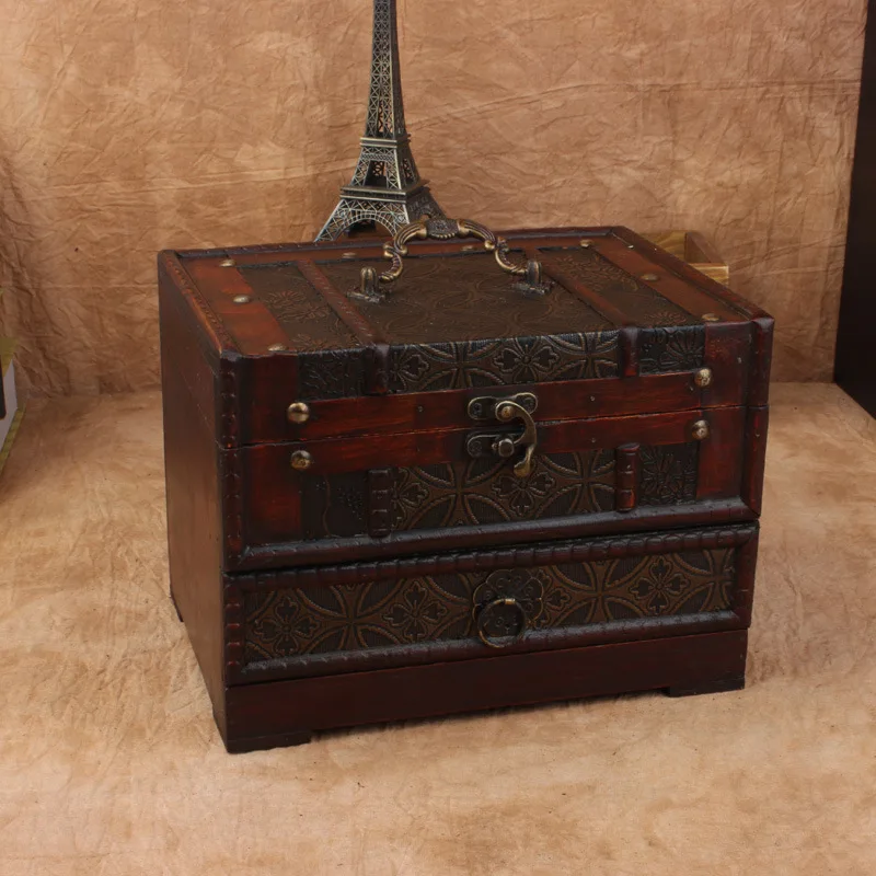 

Special Offer Antique Dressing Box Vintage Wooden Storage Box Mirror Jewelry Box Prop Wood Box Trending Products 2018