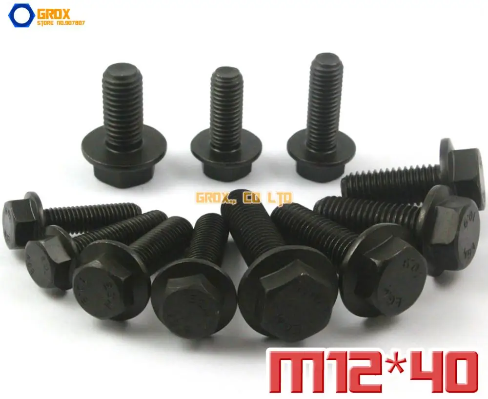 

5 Pieces M12 x 40mm 10.9 Grade Alloy Steel Flanged Hex Head Bolt Flange Hexagon Screw