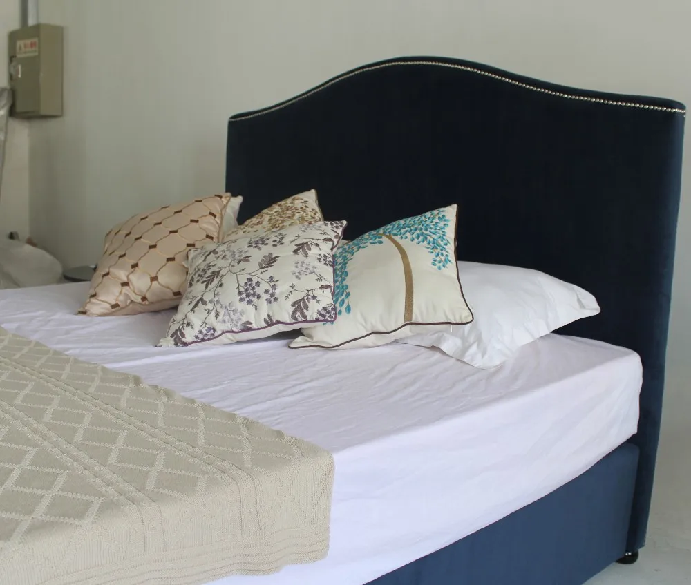 Modern Home Bedroom Furniture Design Latest Blue Double Bed