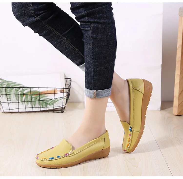 AH 2805-2019 Genuine Leather Women Loafers-6