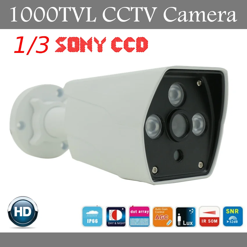 

2017 New Hot Sell 1/3" SONY CCD HD 1000TVL Waterproof Outdoor Security Camera IR 50 meter 3pcs Leds CCTV Camera Free Shipping