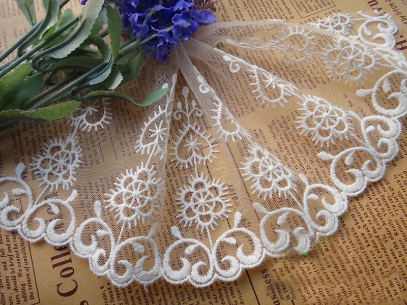 

5 ярдов/партия ширина 12 см 4,72 "белое свадебное платье для невесты сетка вышивка кружевная отделка Лента ткань для платья одежда 27970L4K468
