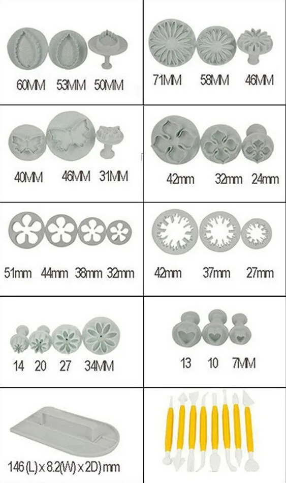 46 шт./компл. помадка украшения торта Sugarcraft плунжера резак инструменты плесень печенье полный набор плесень