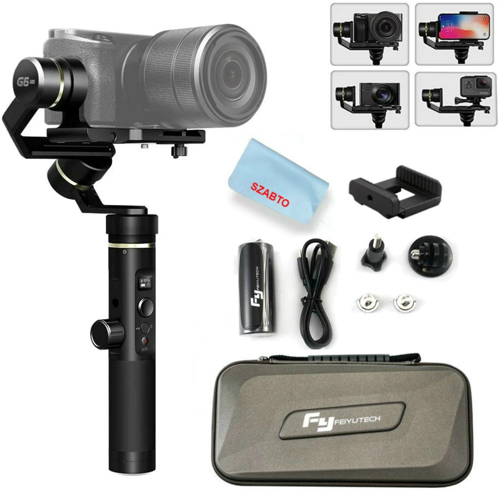 

Feiyu G6 Plus 3-Axis Handheld Gimbal Stabilizer For Gopro,Smartphone,Mirrorless Digital Pocket Cameras Payload 800g Splash Proof
