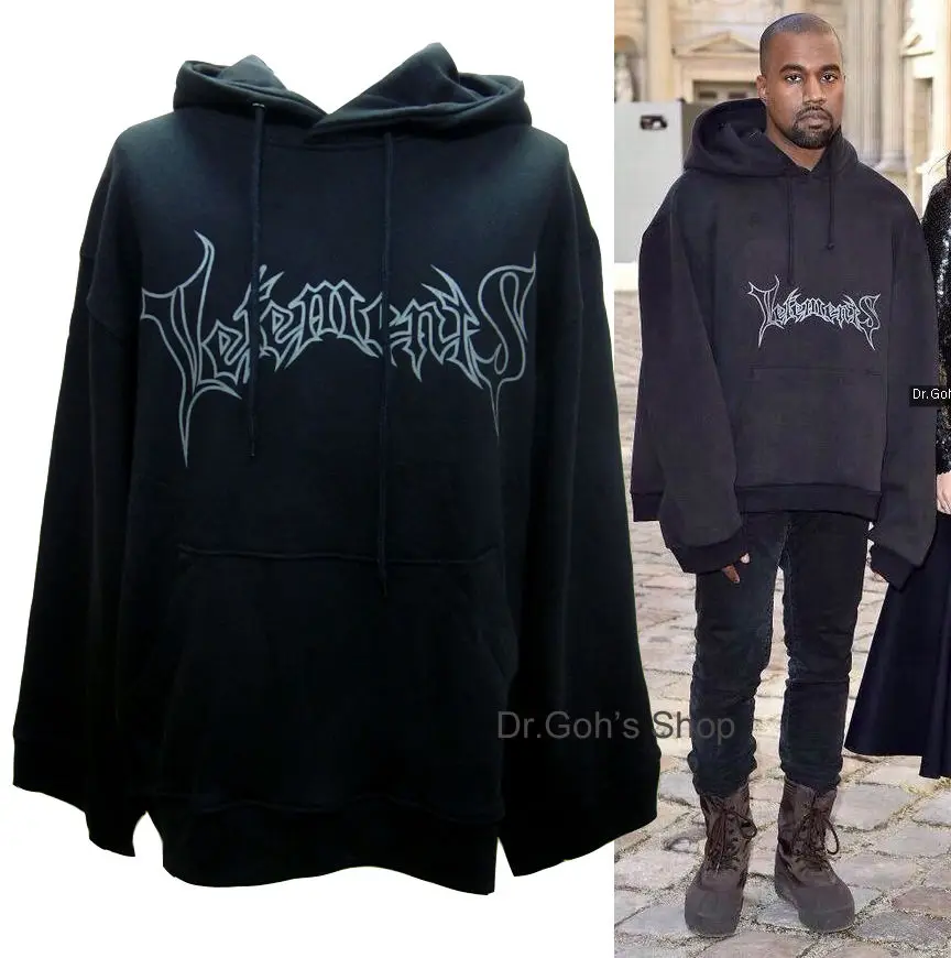 Новинка, Vetements, негабаритная Толстовка Kanye, черная, обычные манжеты, Рианна, уличная одежда