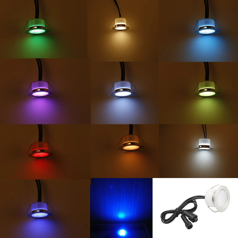 Mutável à Prova Led da Escada da Plataforma Lote Cromo 47 Milímetros Wi-fi Controlador Dimmer Temporizador 12 v Terraço Rgb d' Água Ferroviária Soffit Luzes Passo 10 Pçs - 9 Lâmpadas subterrâneas