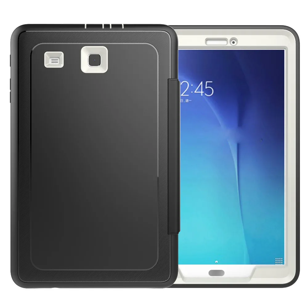 Kemile для Samsung Tab E T560 3 проверки Дети чехол силиконовый Жесткий чехол смарт-Авто Режим сна/пробуждения чехол для Samsung Galaxy Tab E T560 - Цвет: Gray