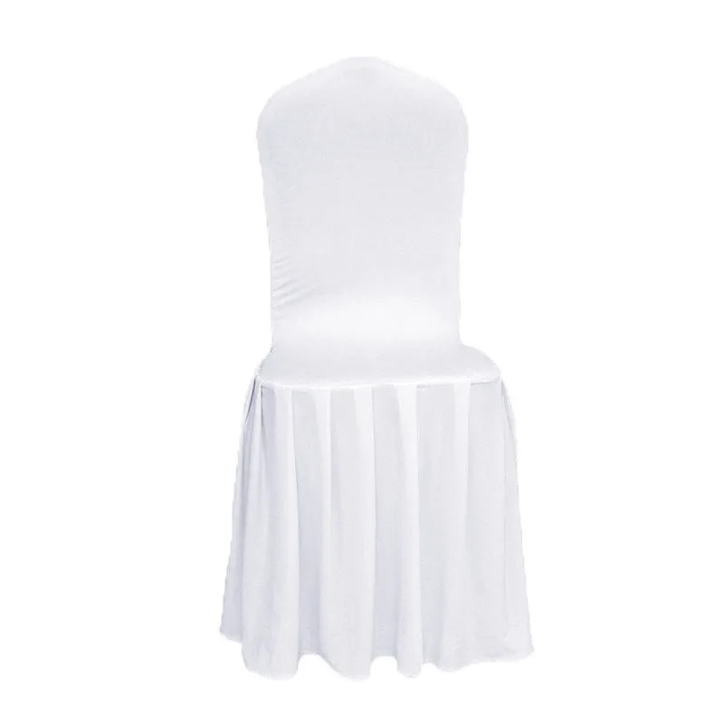

CHAISANG White Wedding Skirting Chair Cover Lycra Spandex Stretch Seat Covers For Banquet Hotel Christimas Dining Decoration