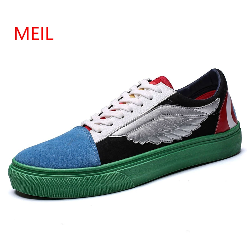 cheap Mens Shoes Casual Fashion Designer Leather Shoes for Men Sneakers Autumn Wings Personality Men #039;s Hip Hop Shoes Brand Trainers