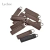 Lychee Life 10pcs Leather Zipper Tag Black Coffee Zip Head DIY Handwork Sewing Tailor Tools Clothing Accessories ► Photo 1/6