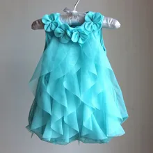 Платье для девочек летнее шифоновое Платье для первого дня рождения Одежда для маленьких девочек; платья рождественское праздничное платье