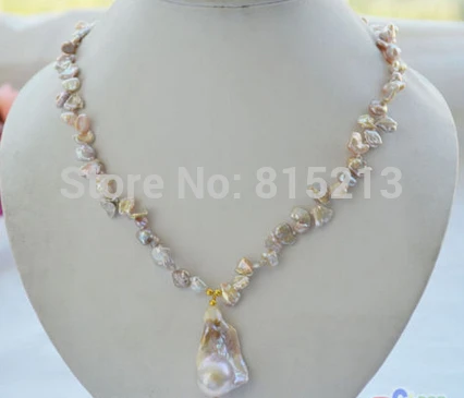 

ddh001471 lavender BAROQUE Keshi Reborn PEARL Necklace Pendant