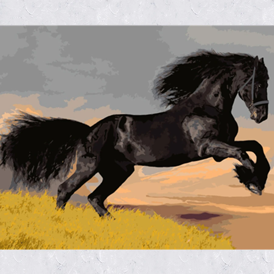

Frameless Picture Animal Horse DIY Digital Oil Painting by Numbers Coloring Kits Modern Abstract acrylic paintings Canvas art