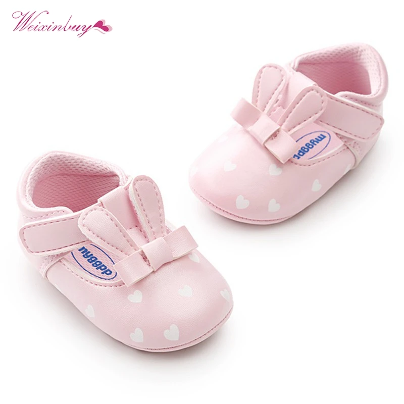 WEIXINBUY/новорожденный; обувь для девочек; сезон весна-осень; Милая обувь принцессы из искусственной кожи с мягкой подошвой для младенцев;