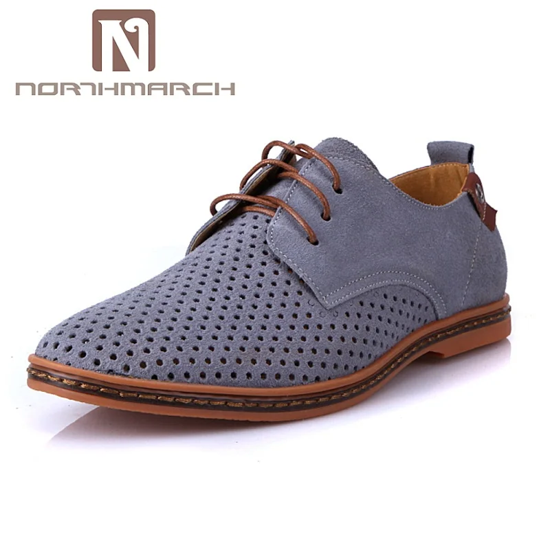 

NORTHMARCH New Fashion Spring Summer Suede Men Flat Driver Casual Shoes Men Breathable Lace Up Shoes Oxford For Men Mocasines