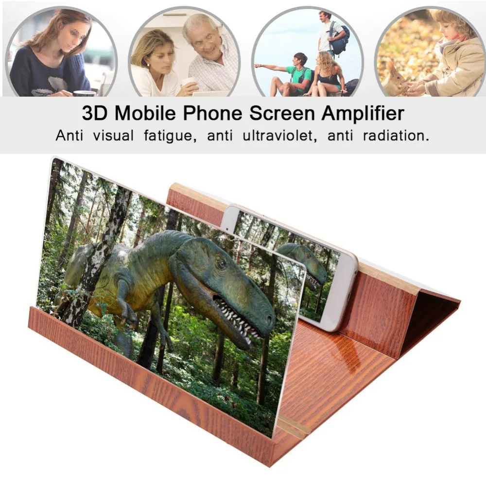 

12in 4-6 Times Enlarging Phone Screen Amplifier Clear Pictures Screen Amplifier Stand