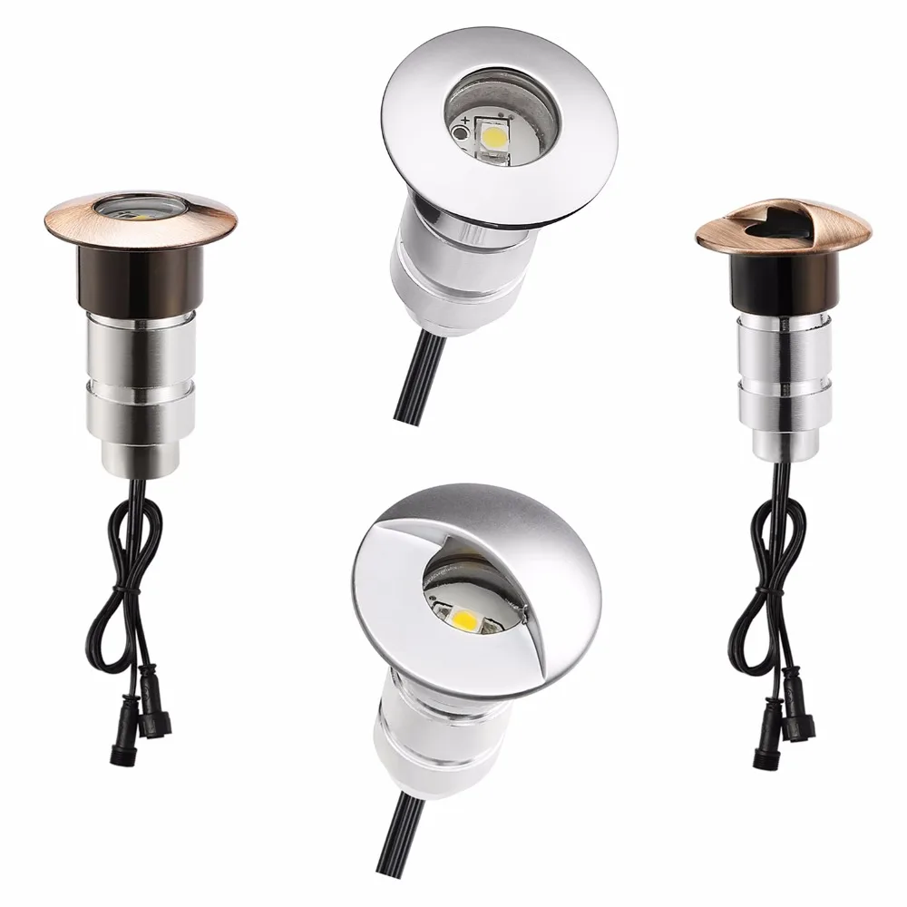 Silver/Bronze Aluminum Modern Recessed Led Outdoor Stair Lights Landscape Spotlight Illumination Step Garden Wall F101-F102