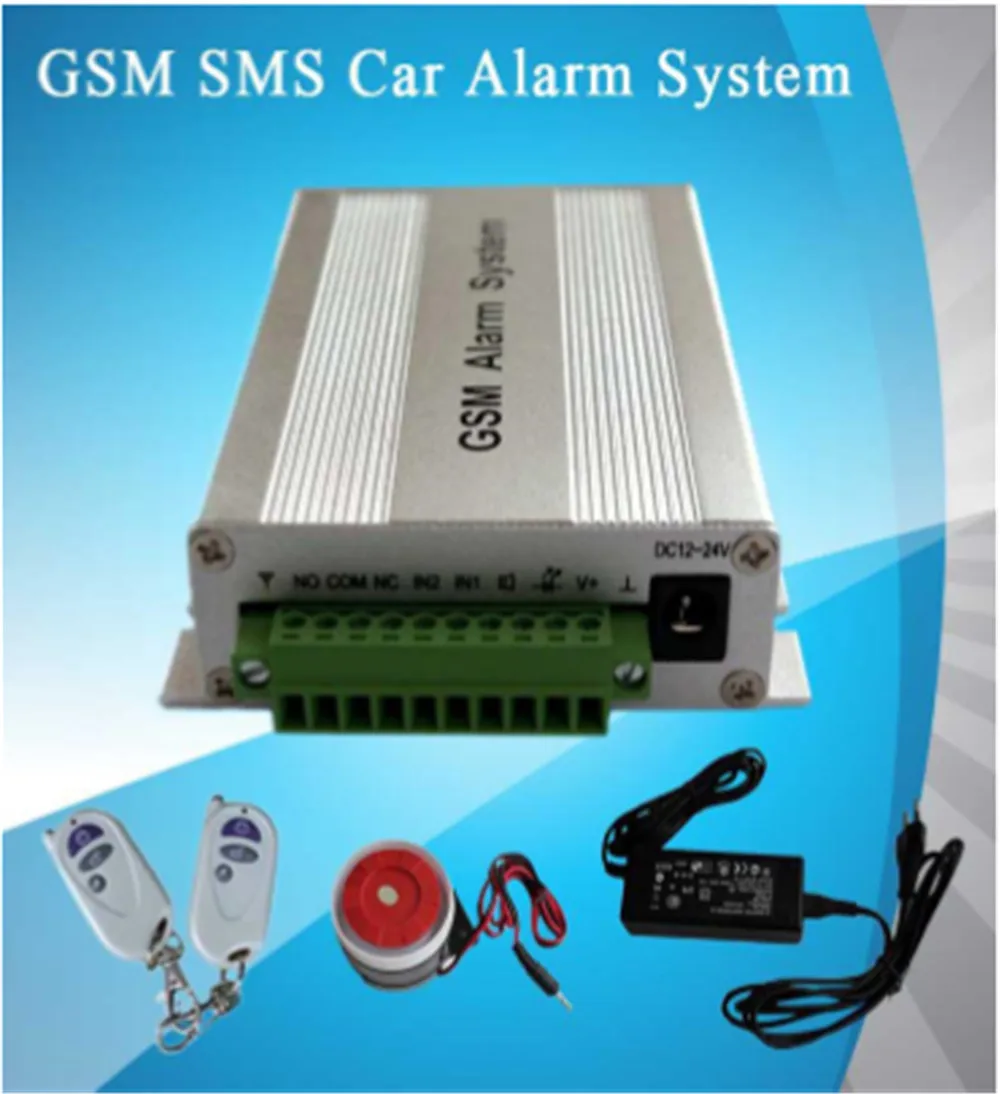 

3 Wired zones and 8 Wireless Zones GSM Car   Alarm System