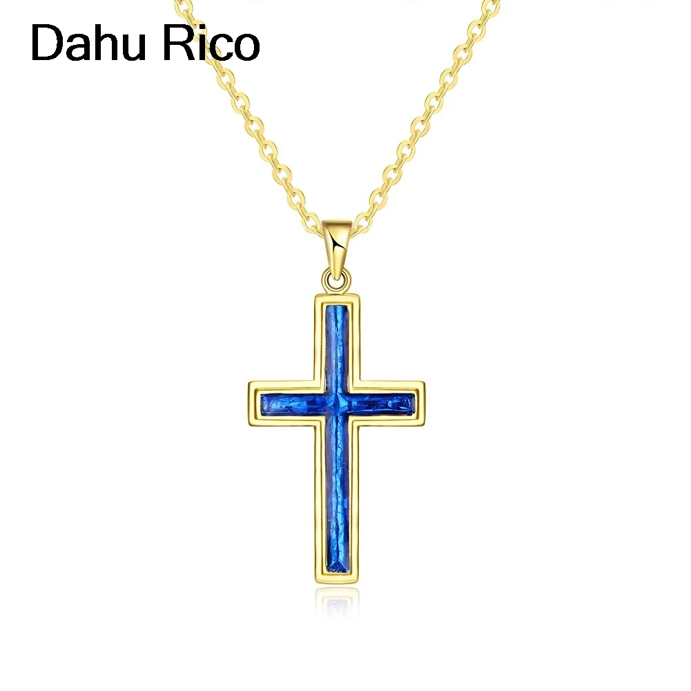 

cross blue poland bohemian best friend luna jewerly Dahu Rico brand gold color necklaces