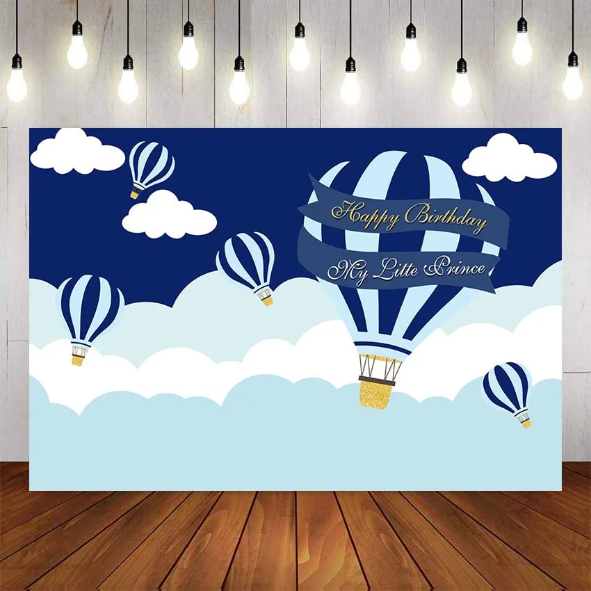 

Hot Air Balloon Photography Background Sky Cloud Child Birthday Party Little Prince Customize Backdrop Newborn Baby Photo Studio
