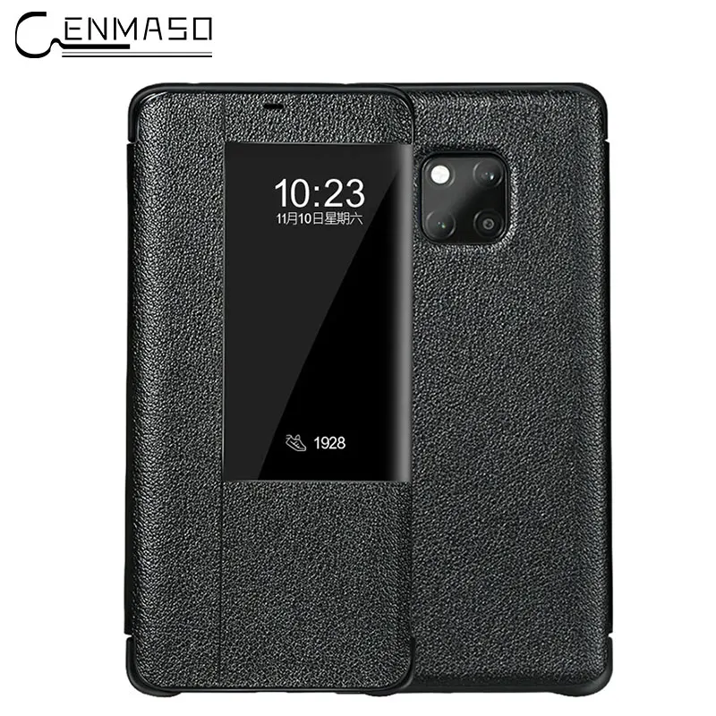 

HUAWEI MATE 20 Case Luxury Genuine Leather Smart View Mirror Window flip Cover HUAWEI MATE 20 Pro Case Cover HUAWEI MATE20 Case