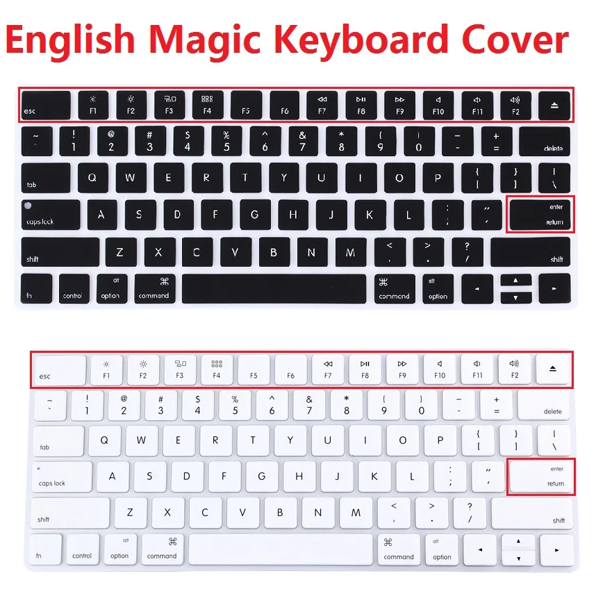 Us EU//Euro Silicone Magic Keyboard Protector Cover for Mac Pc Computer English Letter Magic 2 Bluetooth Keyboard Cover-in Keyboard Covers from Computer /& Office,Red