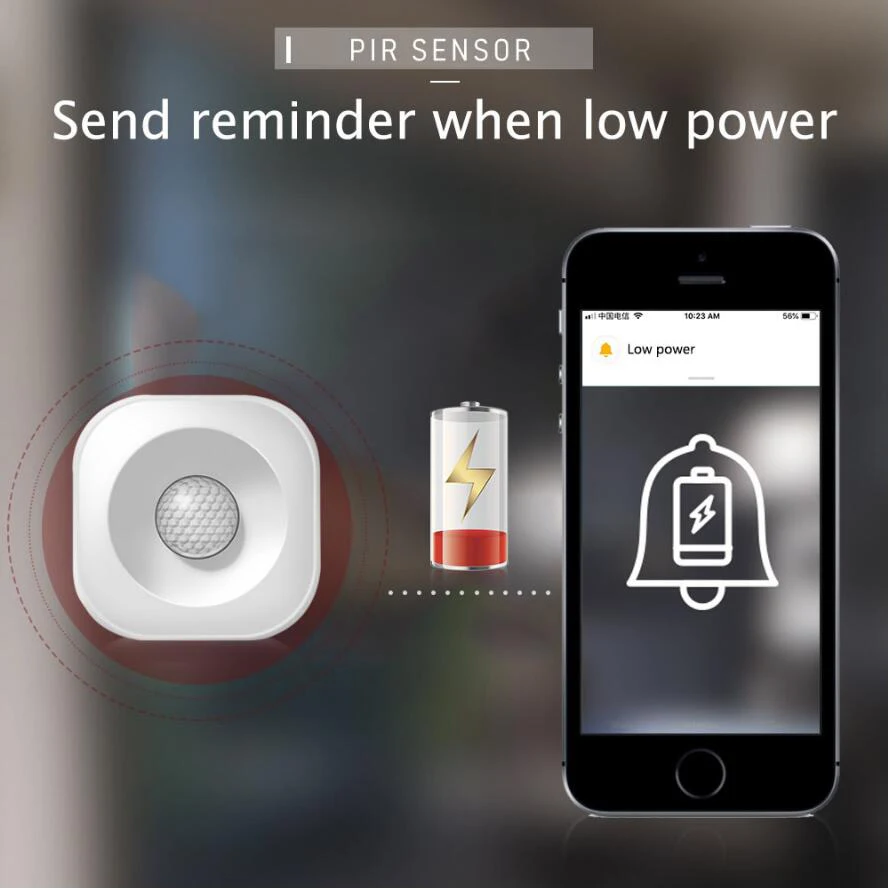 Wi Fi движения PIR инфракрасный сенсор детектор приложение-будильник IOS, Android управление
