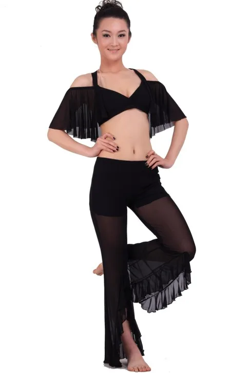 Костюм для танца живота, спандекс, женский костюм для танца живота, топ+ юбка для квадратных комплектов одежды S66 K66 - Цвет: black